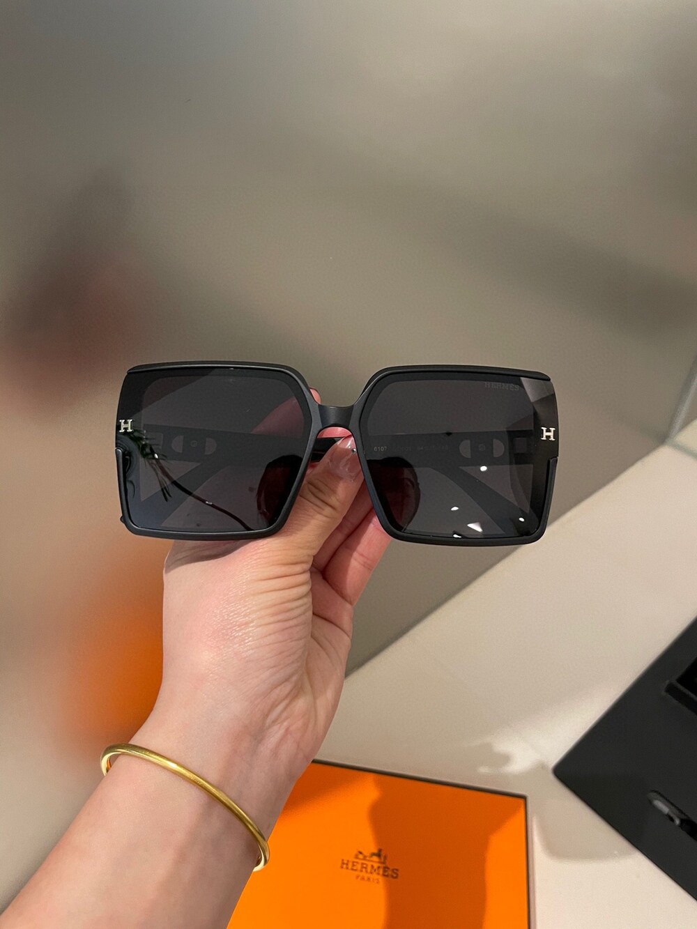 Hermès Oversized Matte Black Square